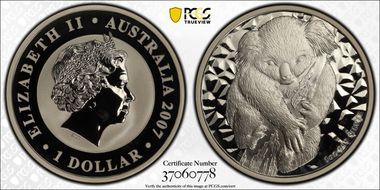 2007-P $1 Koala Ag SP70