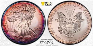 2011-W $1 Burnished Silver Eagle SP68