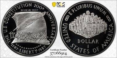 1987-S $1 Constitution PR69DCAM