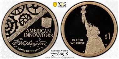 2018-S $1 American Innovation Series  Washington-Signed 1st Patent PR69DCAM