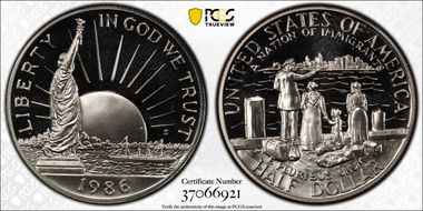 1986-S 50C Statue Of Liberty PR69DCAM