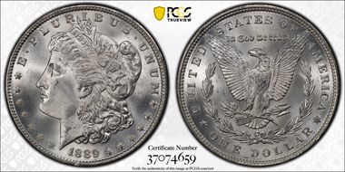 1889 $1 VAM 18 Doubled Ear MS66