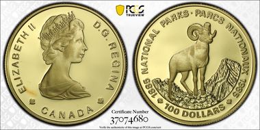 1985 $100 National Parks PR69DCAM