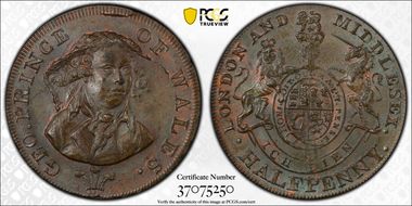(c.1790) Tk 1/2D DH-952a Middlesex, National MS64BN