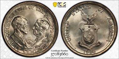 1936-M 50C Commonwealth KM-176 MS66