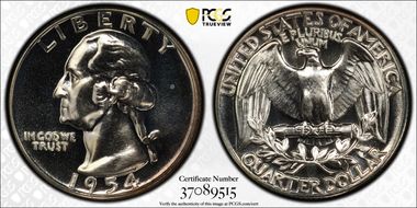 1954 25C PR67