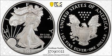 2002-W $1 Silver Eagle PR69DCAM