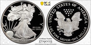 2002-W $1 Silver Eagle PR69DCAM