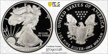 1992-S $1 Silver Eagle PR69DCAM