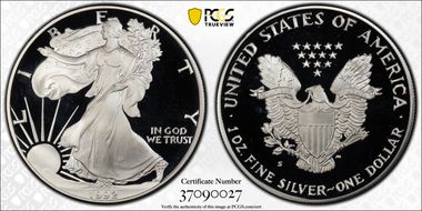 1992-S $1 Silver Eagle PR69DCAM