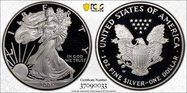 2005-W $1 Silver Eagle PR68DCAM