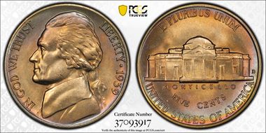 1939-D 5C Reverse of 1938 MS65