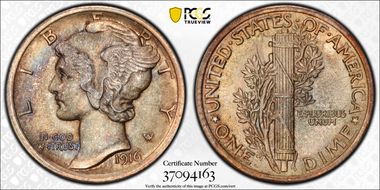 1916 10C Mercury MS64FB