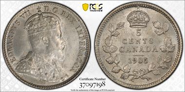 1905 5C Narrow Date 5/5-1 MS64