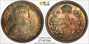 1906 5C Narrow Date Low 6 MS64