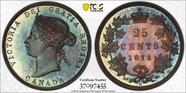 1872-H 25C SP67+