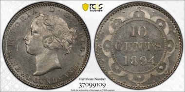 1894 10C Obverse 3 MS64