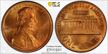 1969-D 1C MS67RD