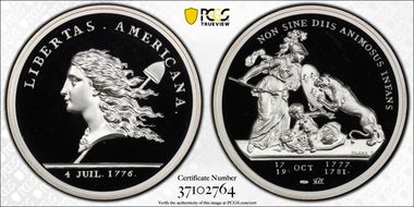 (1776) Medal Libertas Americana Ag 2015 Restrike - 1 oz. PR68DCAM