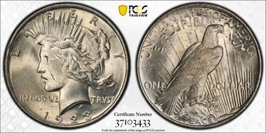 1923 $1 VAM 1D, Whisker Cheek MS63