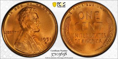 1951-S 1C MS67+ RD