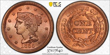 1855 1C N-4 Upright 55 MS66RD