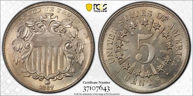 1867 5C Rays MS66+