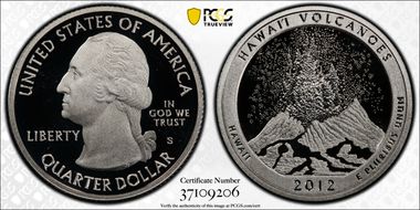 2012-S 25C HI Volcanoes NP - Silver PR70DCAM