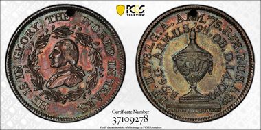 (1800) AR Medal Washington Funeral, Urn AU58