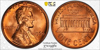 1960 1C Large Date MS66RD