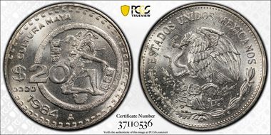 1984-Mo 20 Peso MS64