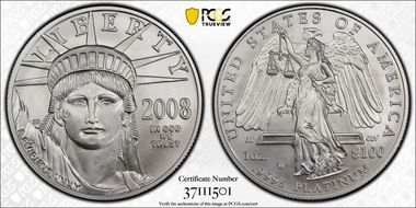 2008-W $100 Burnished St. of Liberty SP69