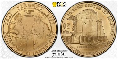 2007-W $5 Jamestown MS69