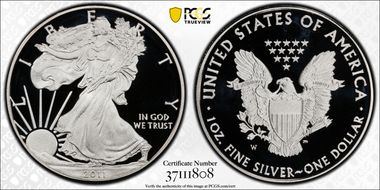 2011-W $1 Silver Eagle PR70DCAM