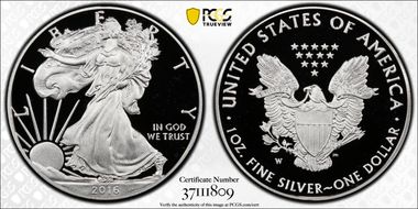 2016-W $1 Silver Eagle 30th Anniversary Lettered Edge PR68DCAM