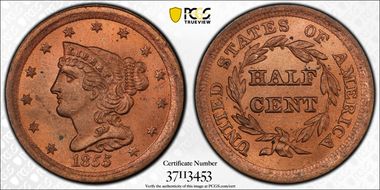 1855 1/2C MS65RD