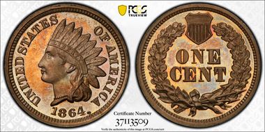 1864 1C Copper Nickel PR66CAM