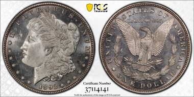 1892 $1 MS65PL