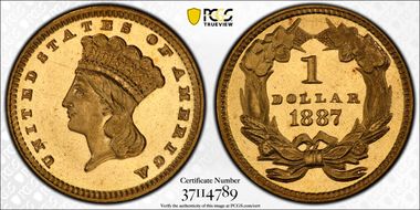 1887 G$1 MS66+ PL