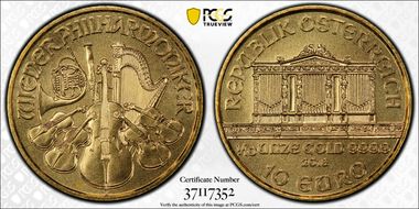 2018 € 10 Vienna Philharmonic MS70