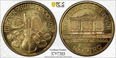 2019 € 10 Vienna Philharmonic MS70