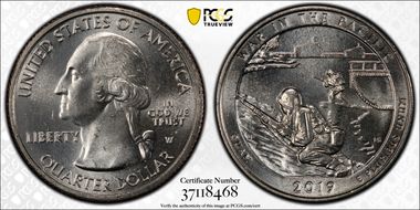 2019-W 25C War in the Pacific NP Early Find MS65