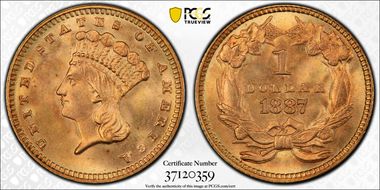 1887 G$1 MS67