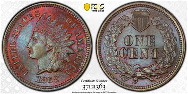 1869/69 1C RPD, FS-301, S-3 MS66BN