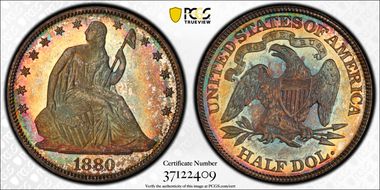 1880 50C MS67+