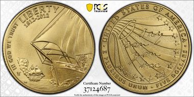 2012-W $5 Star-Spangled Banner MS70