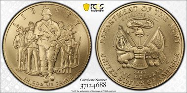 2011-P $5 United States Army MS70