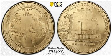 2007-W $5 Jamestown MS70