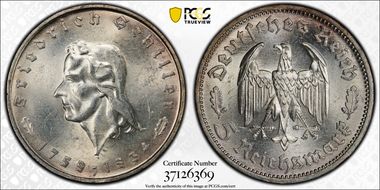 1934-F 5 Mk Schiller J-359 MS64