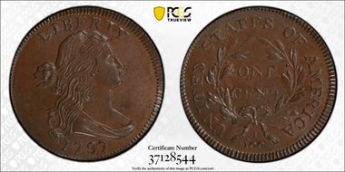 1797 1C S-120a, Reverse of 1795 MS65BN